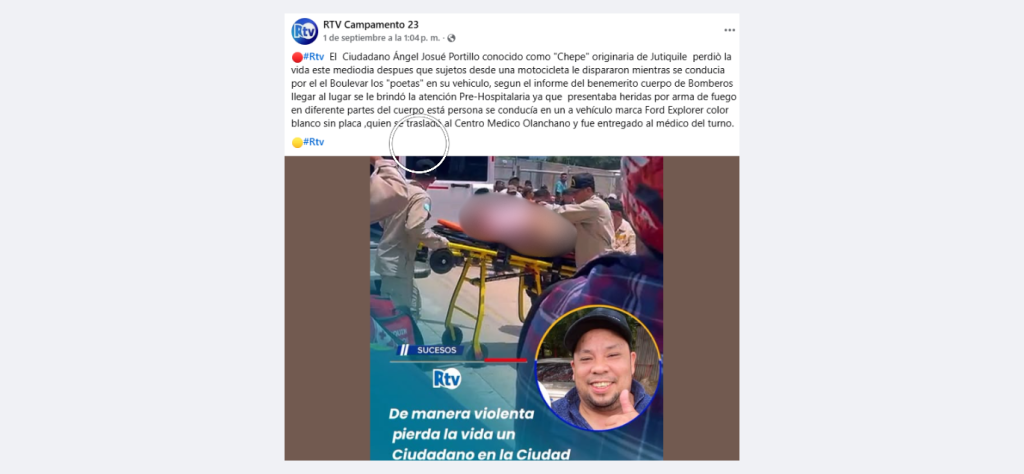 Captura de pantalla de la publicación