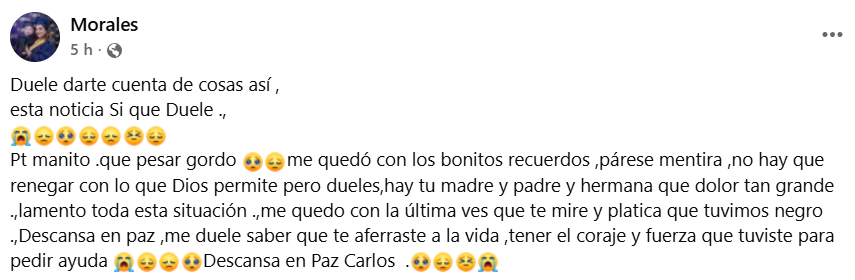 Captura de pantalla del comentario