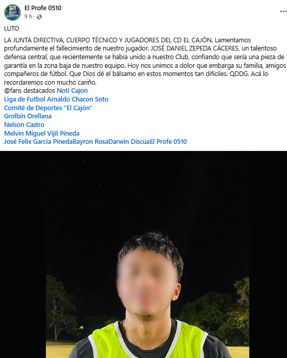 Captura de pantalla de la publicación