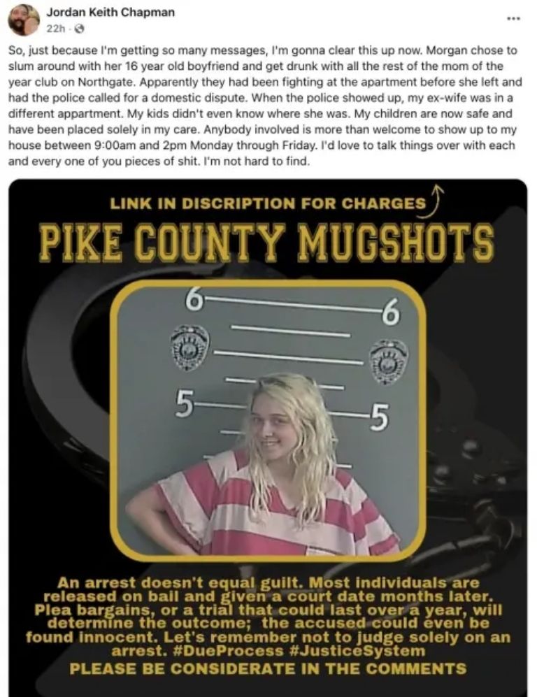 publicación de Facebook del papá de los niños. 