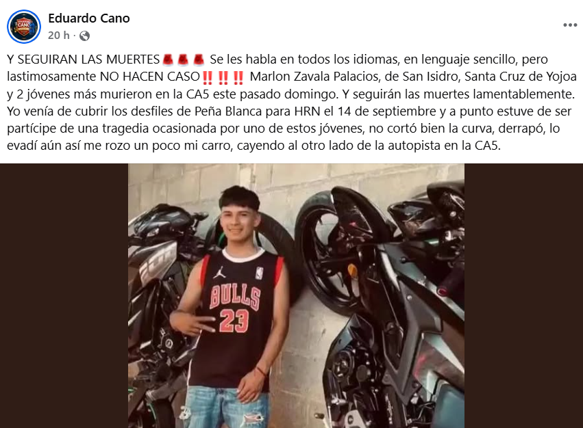 Captura de pantalla de la publicación