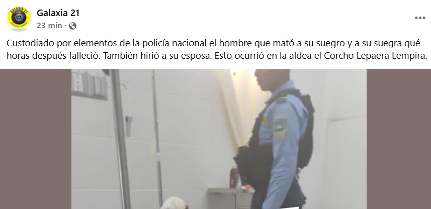 Captura de pantalla de la publicación