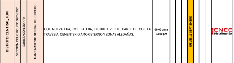 Lista de colonias que no tendrán luz pasado mañana