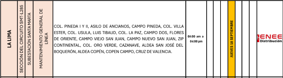 Lista de colonias que no tendrán luz pasado mañana