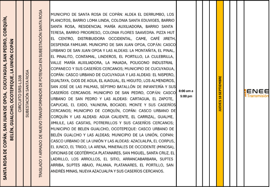 Lista de colonias que no tendrán luz pasado mañana