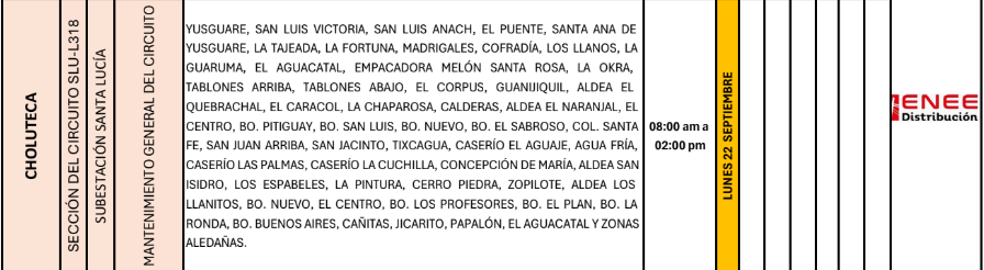 Lista de colonias que no tendrán luz pasado mañana