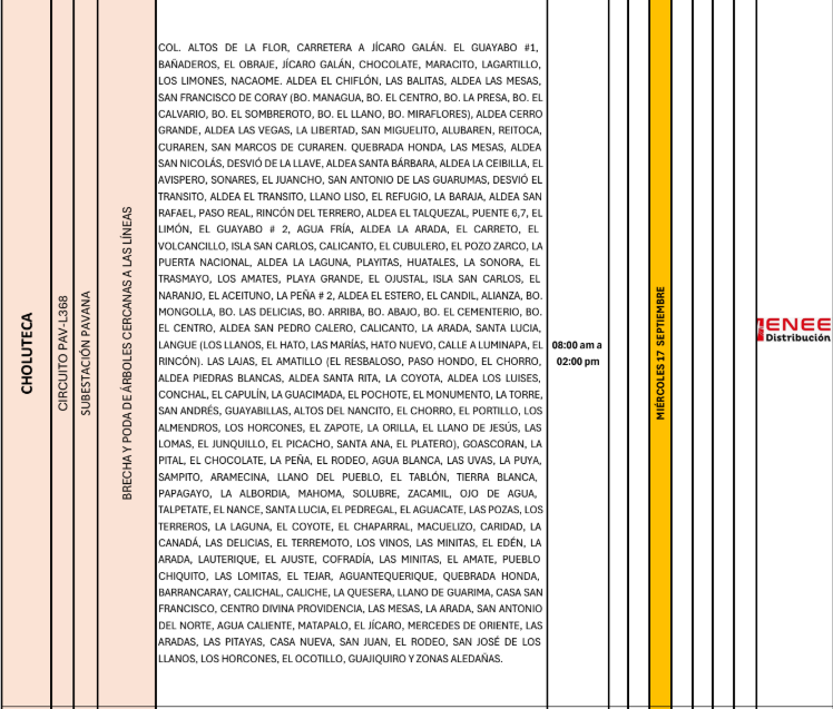 Lista de colonias que no tendrán luz pasado mañana