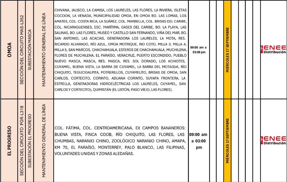 Lista de colonias que no tendrán luz pasado mañana