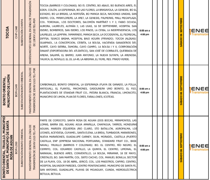 Lista de colonias que no tendrán luz pasado mañana