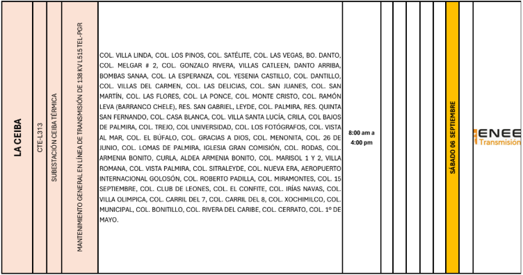 Lista de colonias que no tendrán luz pasado mañana