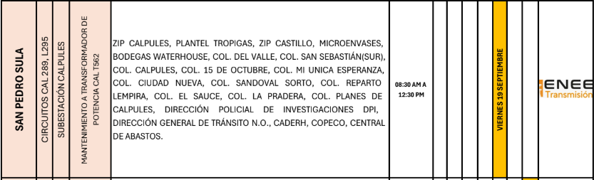 Lista de colonias que no tendrán luz pasado mañana