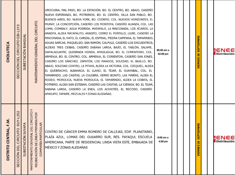 Lista de colonias que no tendrán luz pasado mañana