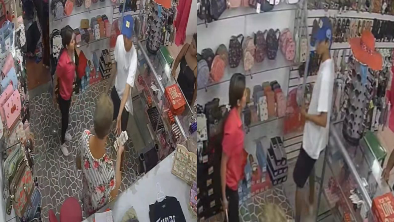 VIDEO: Ladrón amenaza de muerte a empleada en asalto a tienda en Puerto Cortés