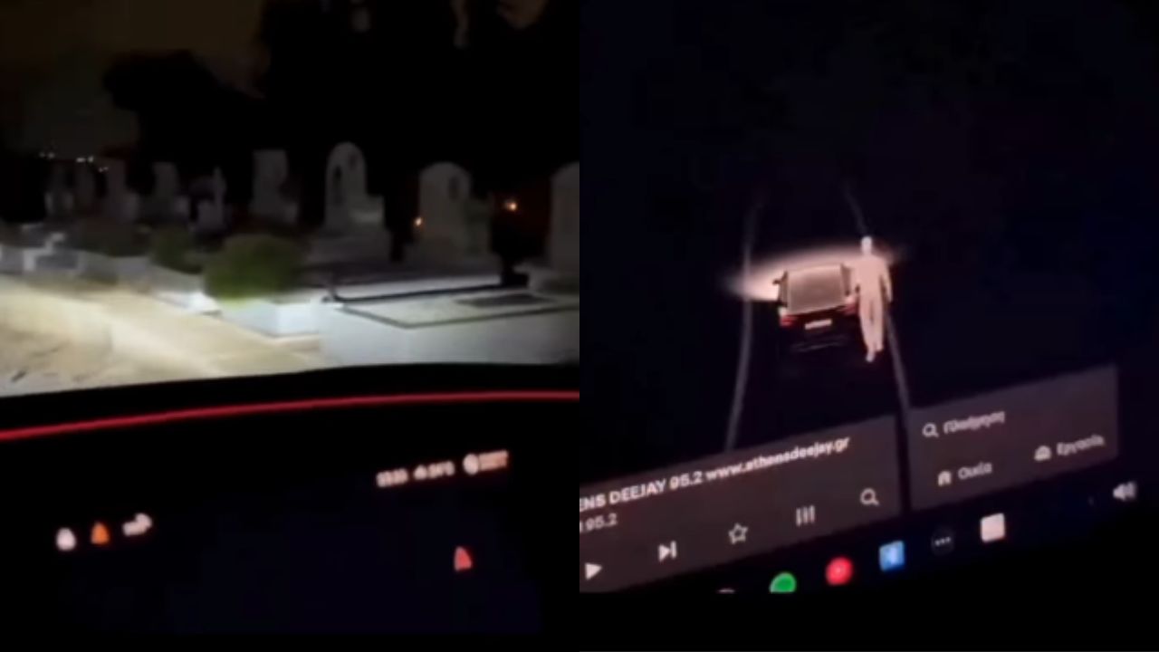 Vídeo: Carro eléctrico grabó extraños 'peatones' cuando pasaba por un cementerio