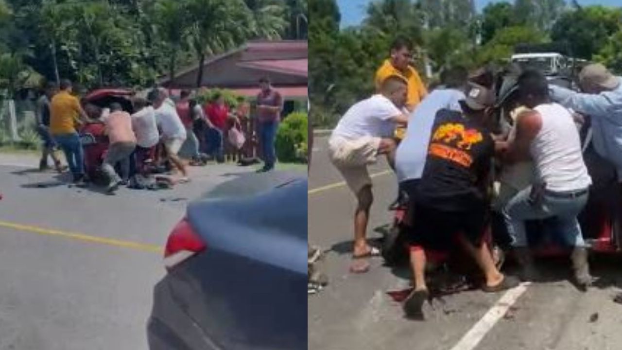 VIDEO: ‘Dios mío Santo’,  escolares se accidentan camino a la escuela en Omoa