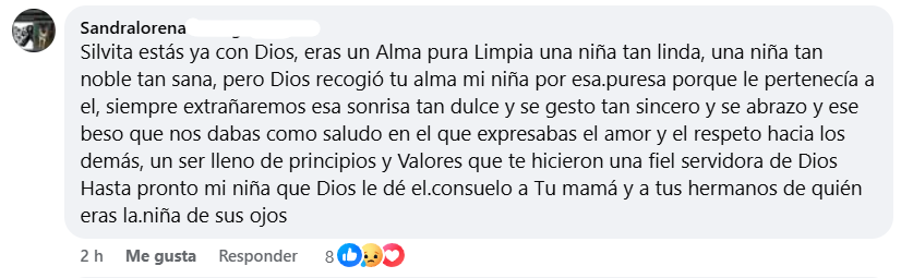 Captura de pantalla del comentario