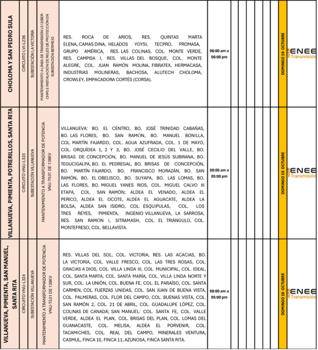 Lista de colonias que no tendrán luz pasado mañana