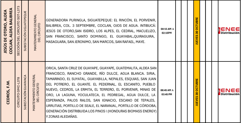Lista de colonias que no tendrán luz pasado mañana