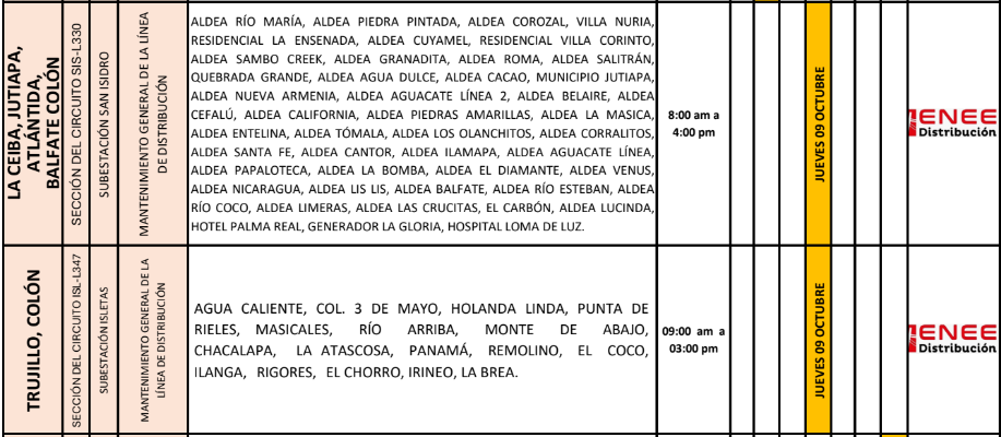 Lista de colonias que no tendrán luz pasado mañana
