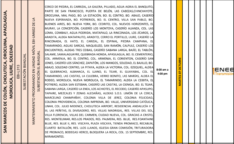 Lista de colonias que no tendrán luz pasado mañana