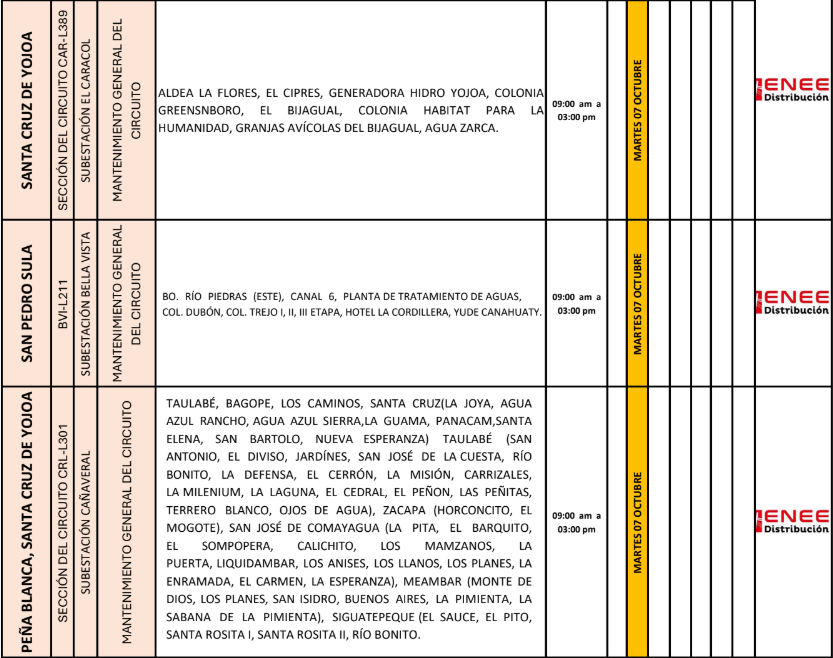Lista de colonias que no tendrán luz pasado mañana