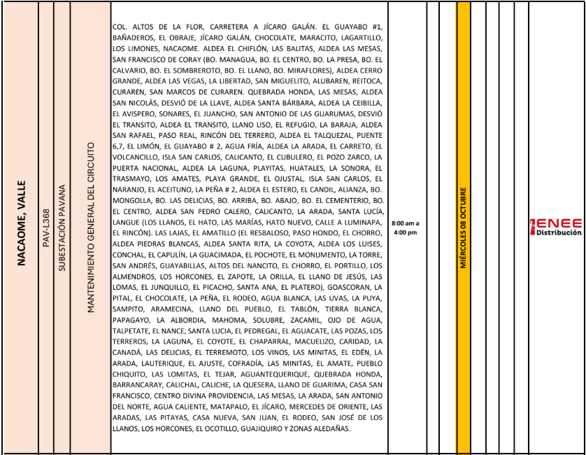Lista de colonias que no tendrán luz pasado mañana