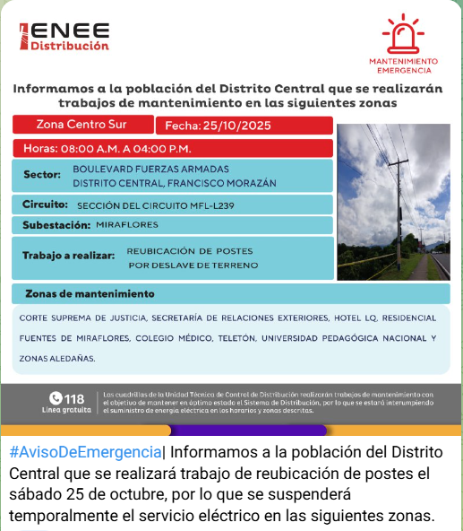 Lista de colonias que no tendrán luz pasado mañana
