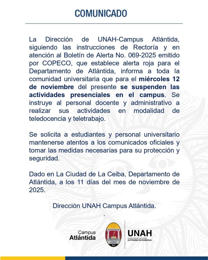 Comunicado de la UNAH