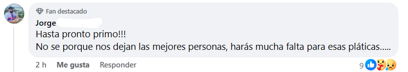 Captura de pantalla del comentario