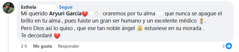 Captura de pantalla del comentario