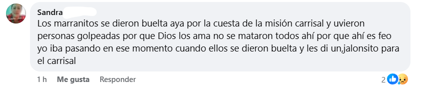 Captura de pantalla del comentario