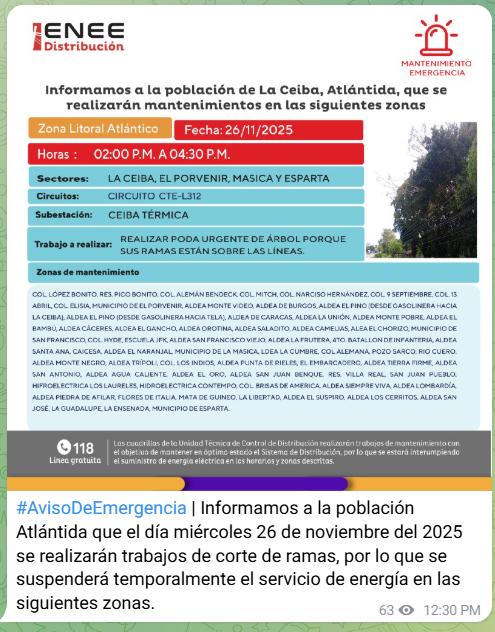 Lista de colonias que no tendrán luz pasado mañana