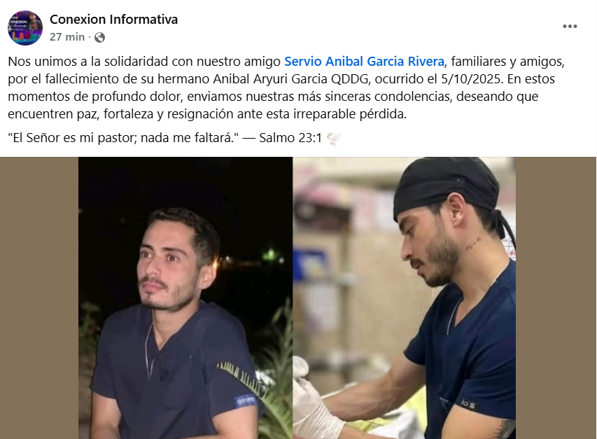 Captura de pantalla de la publicación