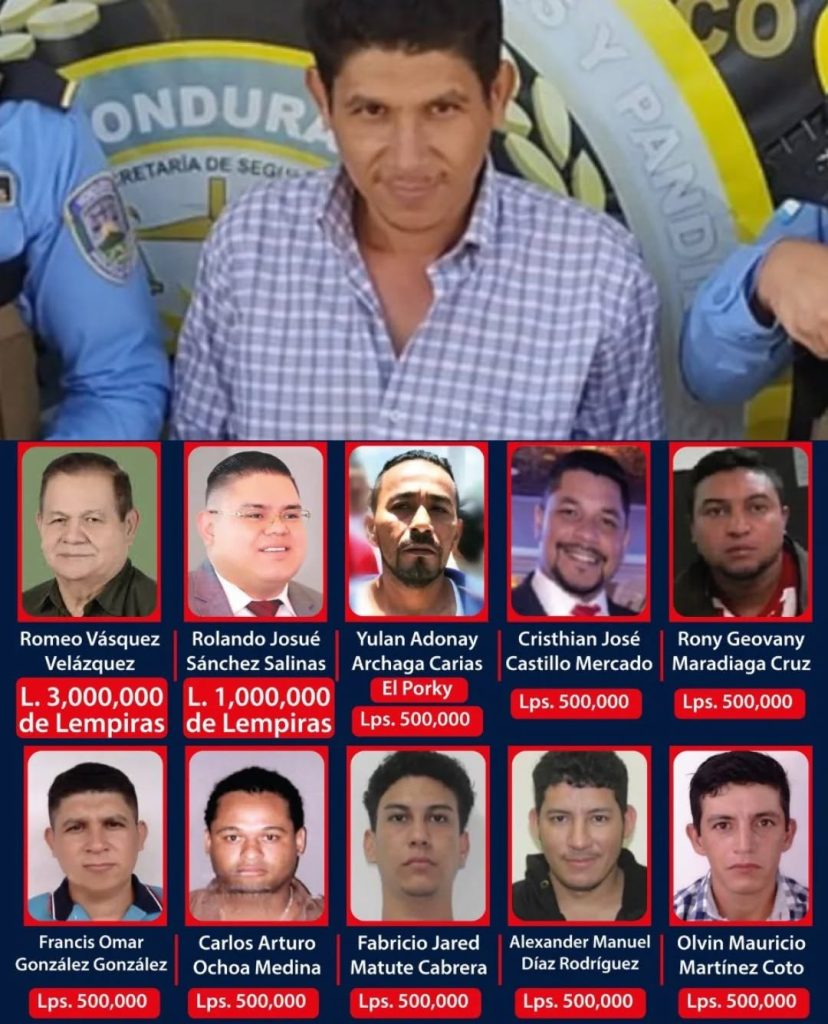 La foto del hombre y abajo la lista de los 10 más buscados