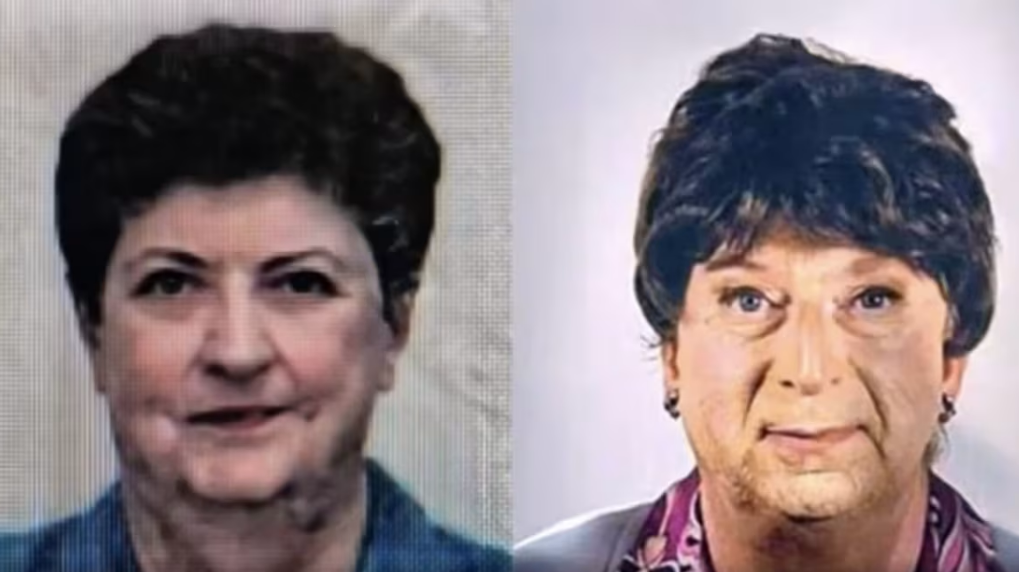 Imagen de la mujer fallecida en 2022 y su hijo, disfrazado de ella. Foto: vía CNN.