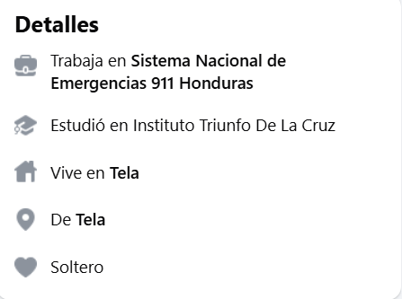 Captura de pantalla del perfil