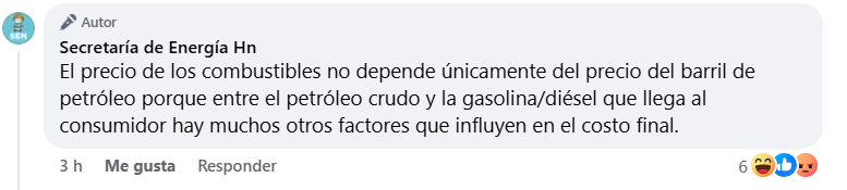 Captura de pantalla de la publicación