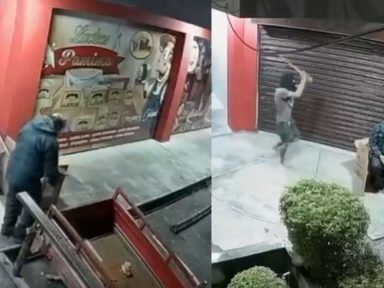 Video sensible: ladrón golpea con un bate a guardia por robarle en La Ceiba