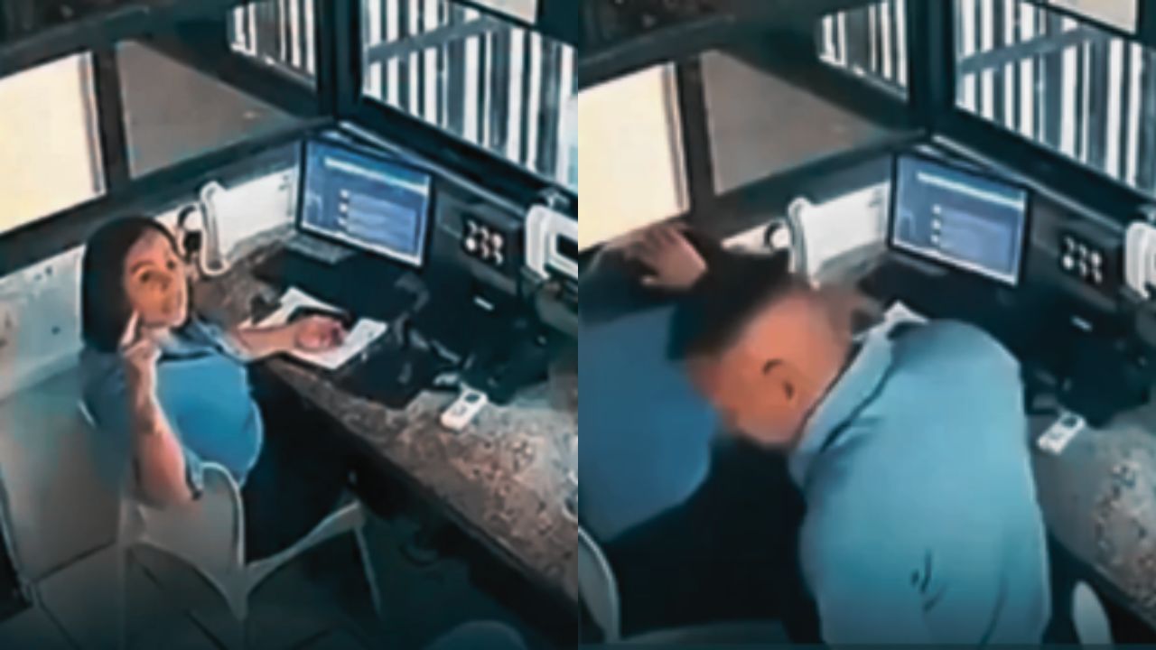 Vídeo sensible: Hombre golpeó a su compañera de trabajo solo por no abrir un portón