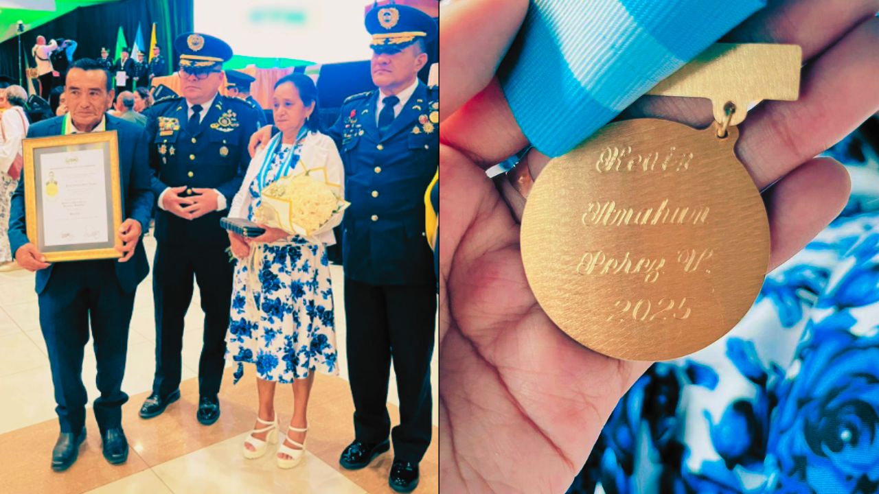 Padres de inspector Kevin Pérez reciben título de máster póstumo de su hijo