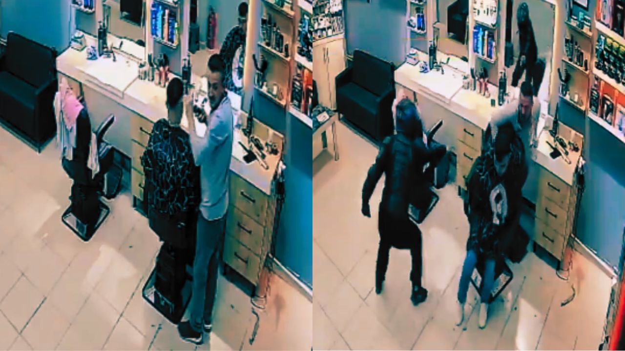 Imagen de Vídeo: Sicario les dispara a trabajador de una barbería y a su cliente