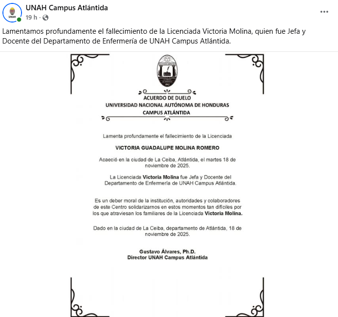 Captura de pantalla de la publicación