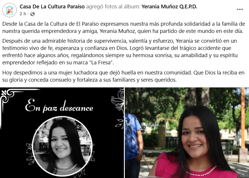 Captura de pantalla de la publicación