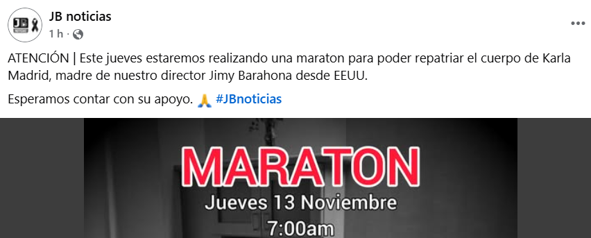 Captura de pantalla de la publicación