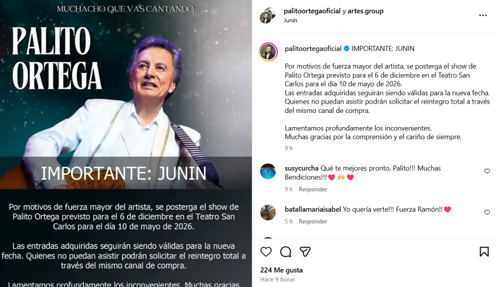 Captura de pantalla de la publicación