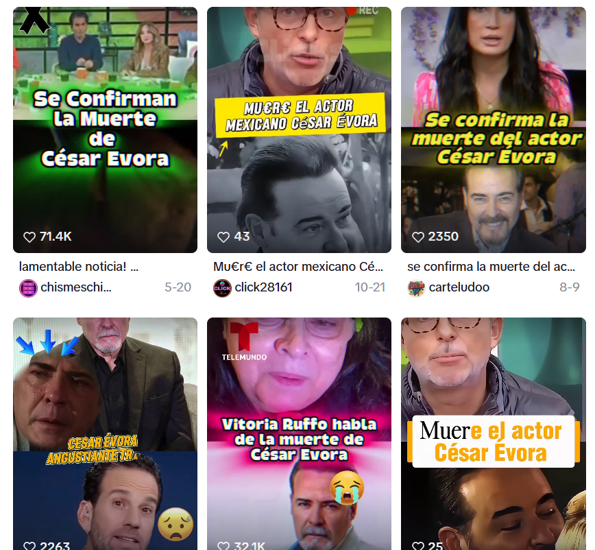 Captura de pantalla de la publicación