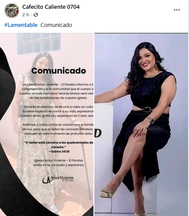 Captura de pantalla de la publicación