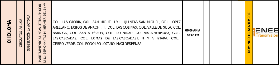 Lista de colonias que no tendrán luz pasado mañana