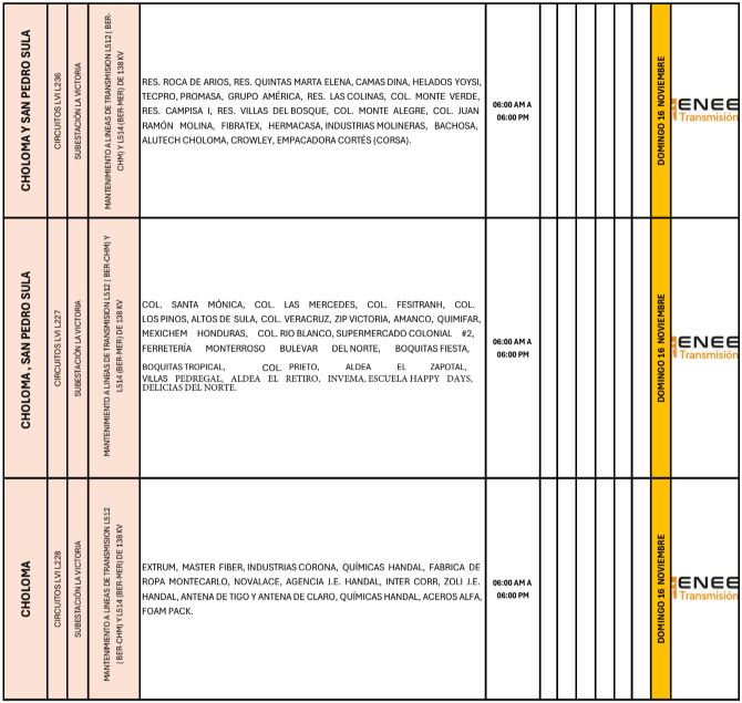 Lista de colonias que no tendrán luz pasado mañana