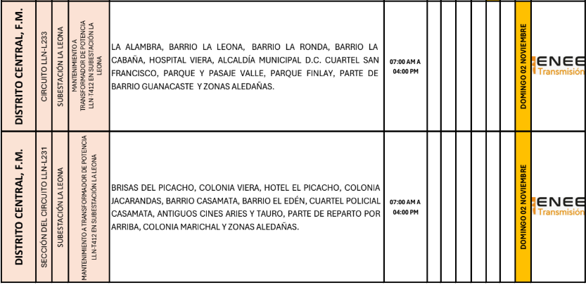 Lista de colonias que no tendrán luz pasado mañana